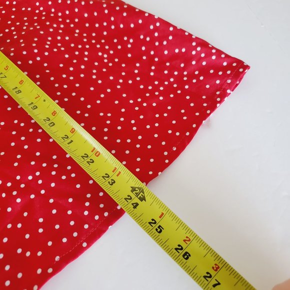 Shein Curve V-Neck Top Short Sleeve Retro Polka Dot Red XL - Picture 8 of 8